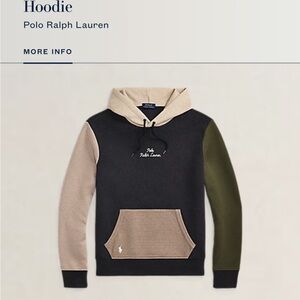 Polo by Ralph Lauren Men's Black, Tan, and Green Hoodie